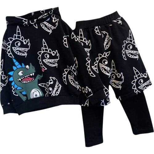 Fashion kids Suit Boys baby 2020 spring childrens clothing unicorn cartoon cute pullover sweater two-piece suit 2-8 years