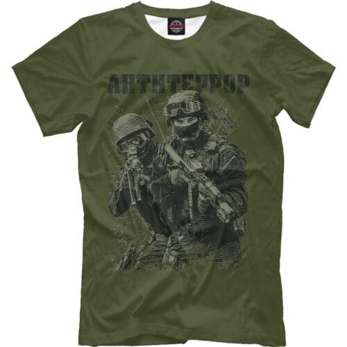 Antiterror Men New t-shirt Russia Army Antiterror Special Forces Short Casual harajuku men clothing
