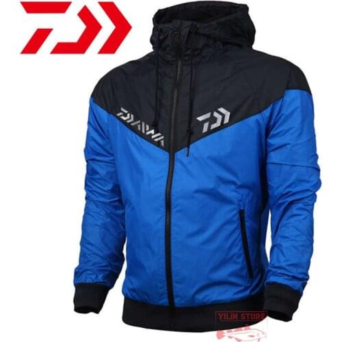 Daiwa Men Autumn Fishing Clothes Breathable Fishing Jacket Long Sleeve Fishing Windproof Outdoor Fishing Clothing Sports Coat