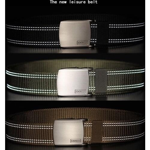 Mens Outdoor Sports Military Tactical Nylon Adjustable Belt Canvas Waist Belt With Metal Buckle Male Casual 2020 Night Run Belt