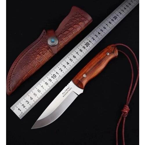 VG10 Steel rosewood sandalwood Hunting Straight Knife Full Tang Fixed Blade Knife Camping Survival Knife EDC tool