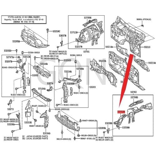 Left front fender front fender 2010-Toy ota REI ZCR OWN front wheel pronation plate. L trim trim fixing bracket