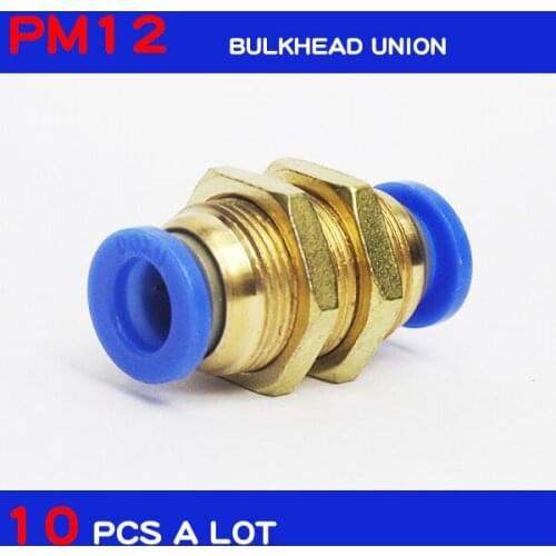 PM12 Free shipping 10Pcs 12mm OD Tube M Thread Full Port Pneumatic Quick Fittings pneumatic connectors