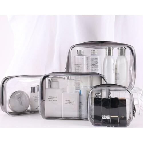 Transparent PVC Storage Bags Travel Organizer Clear Makeup Bag Beautician Cosmetic Bag Beauty Case Toiletry Bag Wash Bags S-XL