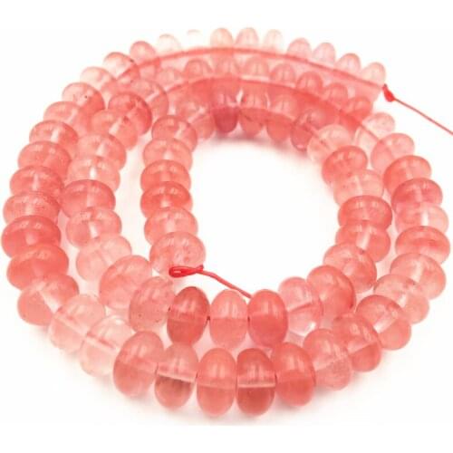 5x8mm Pink Watermelon Stone Crystal Abacus Rondelle Loose Beads for Jewelry Making Quartzs DIY Necklace Bracelet Crafts 15" A161