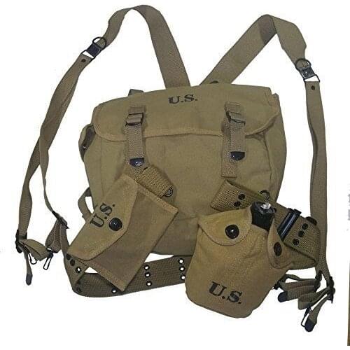 WW2 WWII US M36 Backpack Canteen Belt X Suspenders First Aid Bag MILITARY SOLDIER COMBINATION