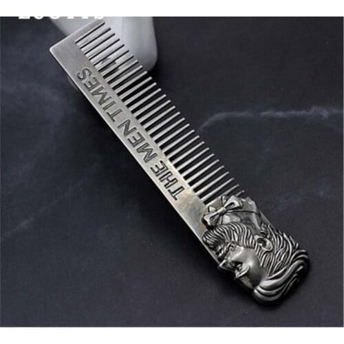 Goat Whiskers Modeling Gentleman Hairstyle Care Stainless Steel Beard Comb Mustache Human Head Brush E191