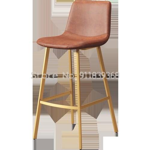 Nordic Light Luxury Iron Family Simple Bar Chair High Stool Bar Chair Leisure Coffee Shop Net Red Back Dining Chair