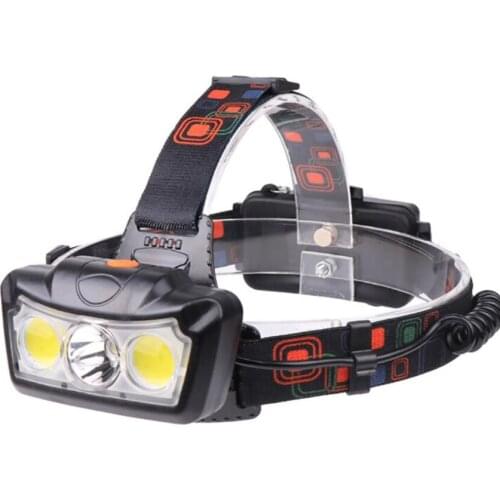 XML T6 + COB LED Rechargeable Headlamp Flashlights, Headlight with 4 Modes, IPX-6 Waterproof Aluminum Alloy Fishing Lights