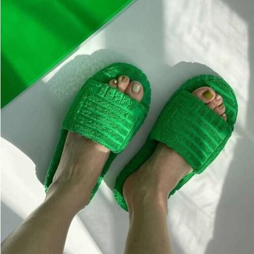 Slippers Woman Fluffy Faux Fur Slip On Flats Slides Luxury Fluffy Fur Slipper Ladies Shoes Woman Furry Fur Shoes For Woman 2021