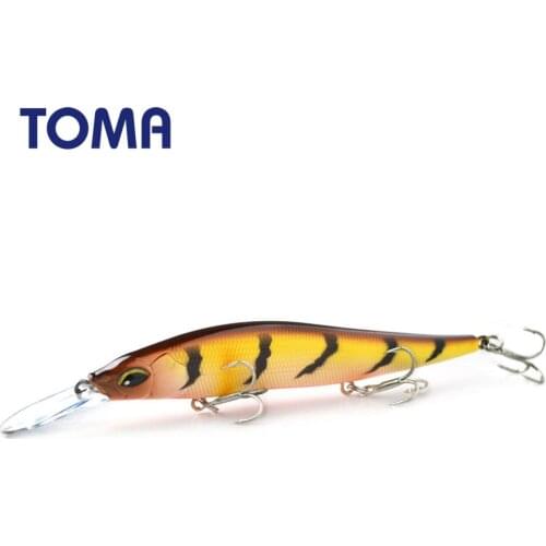 TOMA Suspend Long Tip Minnow Wobbler Fishing Lure 110mm 15g Floating Hard Lure Crankbait Sea Bass Bait Fishing Tackle