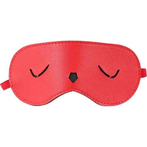 Adult Games Masks BDSM Bondage Erotic Sex Toys Red PU Leather Lovely Eye Mask Shading Sleep Blindfold Sex Cosplay Decorations
