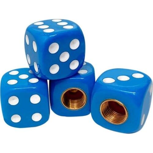 Yolu 4pcs Universal Vehicle Wheel Stem Tyre Air Valve Stem Caps Dice Shape Universal Stem Covers for Cars, SUVs, Bike, Truck