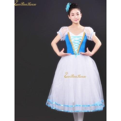 Women Ballet Tutu Long Adult Professional Gymnastics Leotard Tutu Ballet Dress Lake Swan Ballet Dance Dress Ballerina Costume