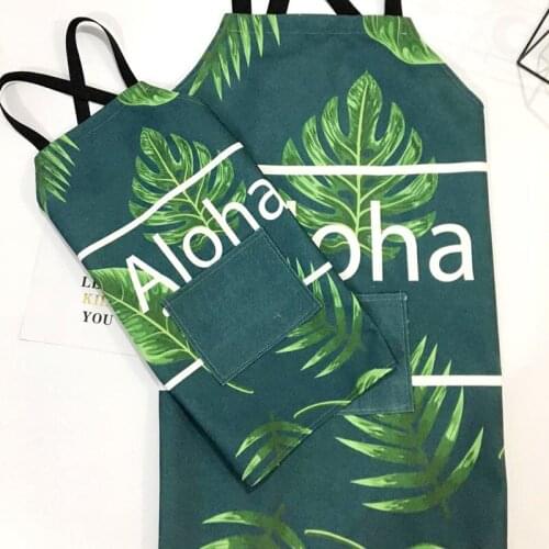 1Pcs Kitchen Aprons for Women Cotton Linen Bibs Household Cleaning Pinafore Home Cooking Parents and children suit Apron