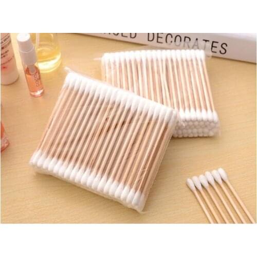 100pcs/Pack Women Beauty Makeup 100% Cotton Swab Cotton Buds Make Up Double-head Wood Sticks Ears Cleaning Cosmetics Health Care