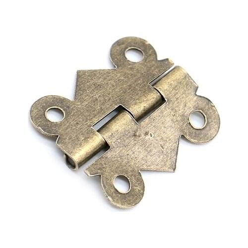 20pcs Bronze Mini Butterfly Door Hinges Cabinet Drawer Jewellery Box Hinge For Furniture Hardware 20mm x17mm