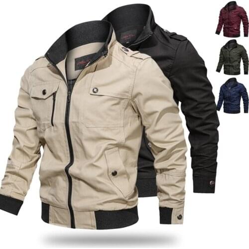 2020 New Spring Mens Bomber Jacket Casual Plus Size Male Military Jacket Cotton Pilot Coat Army Men Cargo Flight Jacket