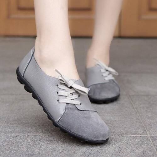 2021 large single shoes spring new versatile womens single shoes comfortable trend laced Doudou shoes