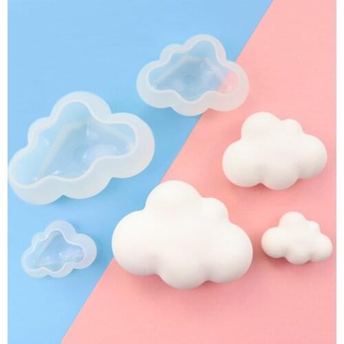 3pcs Silicone 3D Cloud Shape Mould DIY Cake Decor mold Baking Cake Tools Chocolate Mousse Fondant Pudding Soap Candle Molds