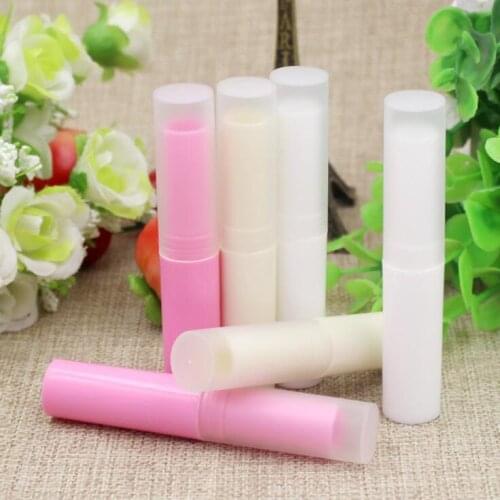 4g Beige White Pink liptubes lipstick Container Lip Balm PET lipstick bottle DIY Empty Refillable bottles Lip Gloss tube RB14