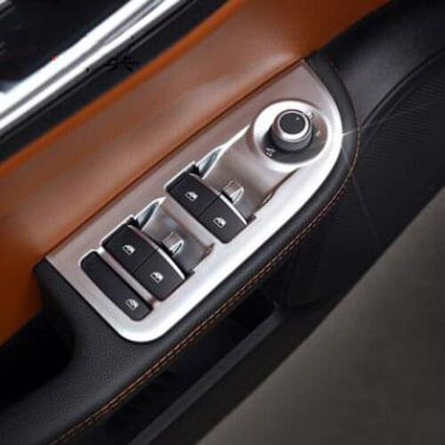 For Alfa Romeo Giulia 2017-2018 4PCS ABS Chrome Car Door Armrest Window Glass Lifter Button Cover Trim Car Styling Accessories