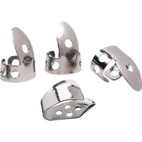 4Pcs Metal Thumb Finger Guitar Picks Stainless Steel Guitar Picks for Acoustic Guitar Banjo Ukulele