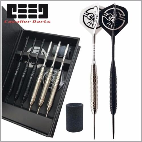 6 PCS Professional White/BLACK Darts With free Case 25g Steel Tip Darts with Iron Copper Barrel for Indoor Game Sports
