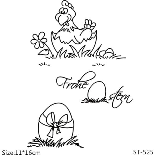 AZSG Easter Eggs/Chick/Eggshell Clear Stamps/Seals For DIY Scrapbooking/Card Making/Album Decorative Silicone Stamp Crafts
