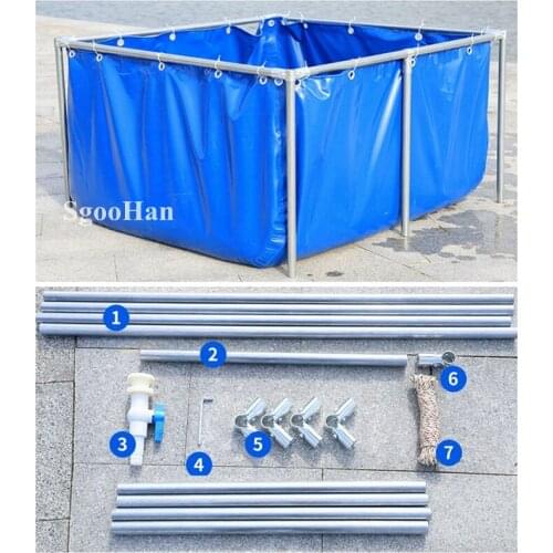 Height 0.9m Tarpaulin Canvas Water Pool Aquarium Fish Tank Children Swimming Pool Turtle Aquaculture Water Tank Waterproof Tank