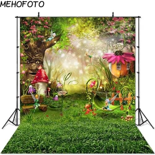 Children Photography Background Birthday Wonderland Green Grass Decorations Photographic Backdrops Photobooth Studio Props