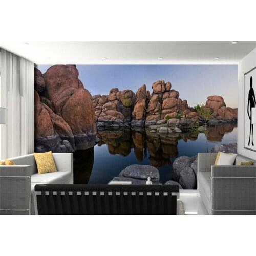Custom Photo 3d green lake landscape wallpaper sofa background wall paper bedroom living room wallpaper murals stone