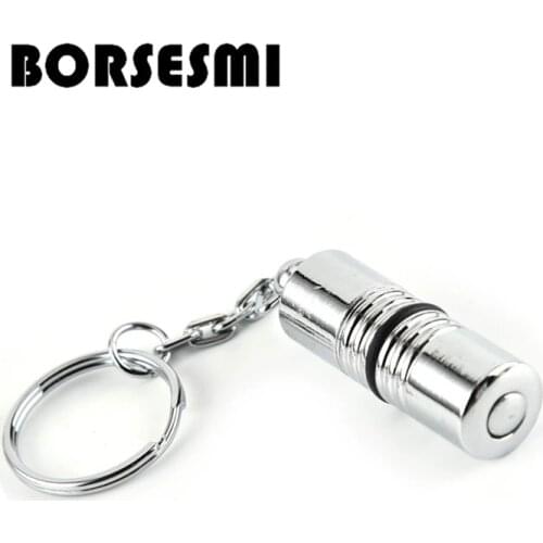 Hot sale stainless steel pocket cigar punch cutter with Keyring portable metal smoking tool Mini cigar Bullet gadget silver