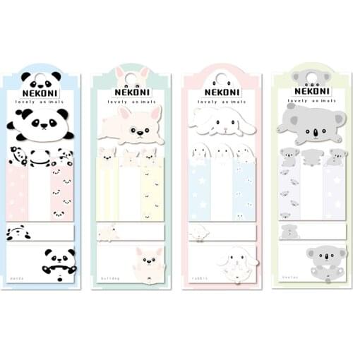 Kawaii Dog Rabbit Short-Term Label N Times Memo Pad Sticky Notes Escolar Papelaria School Supply Bookmark Label