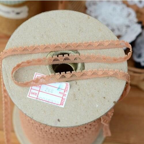 10 Meters/lot Width 0.6cm Eyelash Lace Trim Ribbon DIY Decorative Embroidered Brown Lace Fabric for Garment Hometextile
