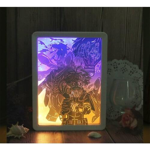 Cartoon College Style Portable DIY Desk Accessories 3D Artcraft Paper Cut Light Box Picture Frame Hanging Wall Photos Album
