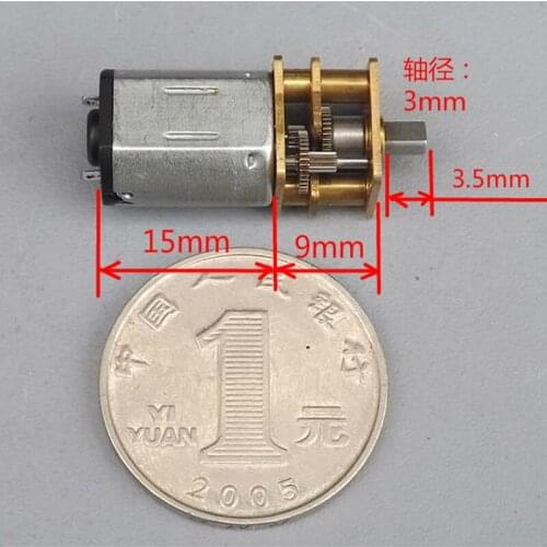 N20 Mini Full Metal Gearbox Gear Motor DC 5V-9V 670- 1200RPM Micro Motor 3mm D-shape Shaft DIY Robot Car