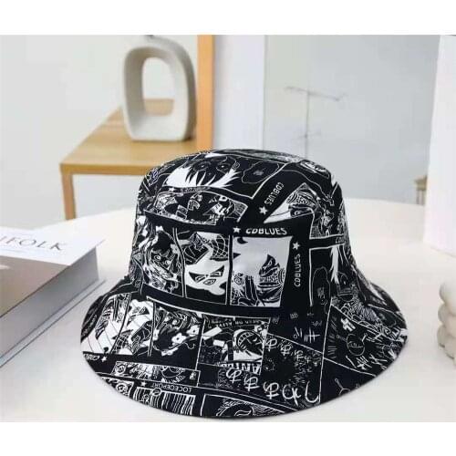 Bucket HatAnime One Piece Casual Fisherman Hat Canvas Teenger Outdoor Cap Hip Hop Cap Boonie Hat Summer Men Women Sun Cap