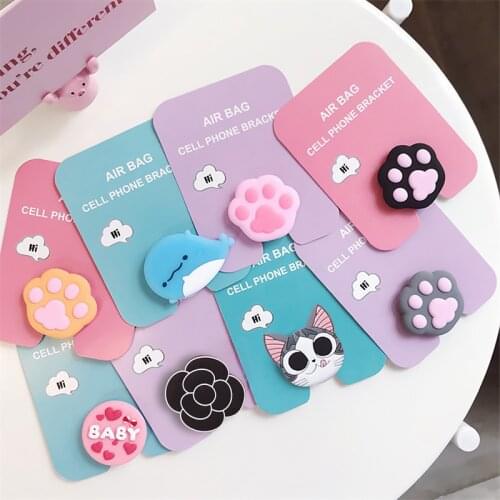 NEW Cute Cartoon Paw Mobile Phone Stand Socket Expanding Phone Grip Finger Ring For iPhone Huawei Samsung Airbag Bracket Socket