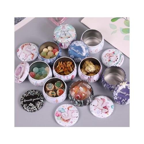 Portable Mini Small Bubble Seal Metal Tea Can Tinplate Round Stretch Candle Can kitchen canisters candy jar tea coffee sugar