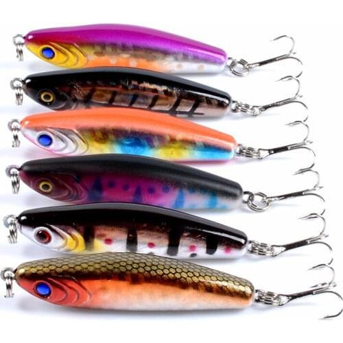 Fishing Lure 6.4cm/10.2g Sinking Pencil Blood Trough Hook Hard Bait Long Distance Casting Sea Fishing Fresh Water Fishing Tackle