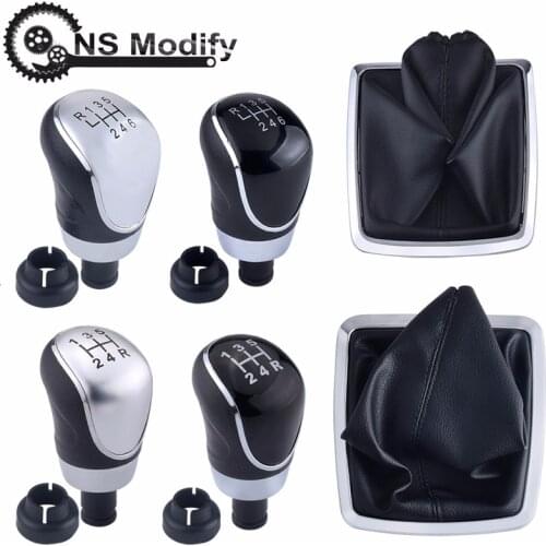 NS Modify 5/6 Speed Gear Shift Knob Lever With Gaiter Boot Cover For Ford Focus 2 MK2 FL MK3 MK4 MK7 MONDEO GALAXY FIESTA