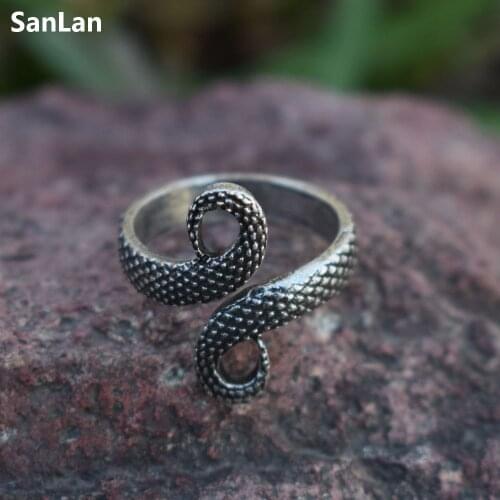 Sanlan Viking Style Infinity Symbol Amulet Nordic Ring For Women And Men Scale Rings 1pcs