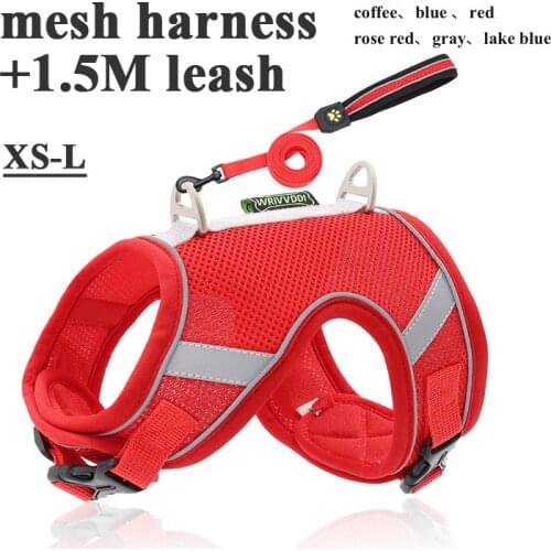 Small Large Dog Harness and Leash Set Pets Vest Puppy Harness Breathable Mesh Cool Harness Summer Dog Walking Accessories