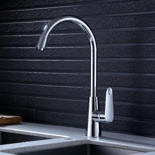 MJEBM Silver Chrome Finish Kitchen Faucet Hot & Cold Water Tap 360 Degree Rotation Torneira Cozinha Mixer Brass Ontology Angle