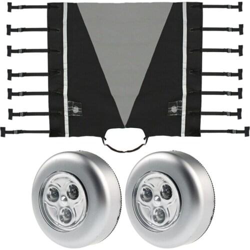 Waterproof Universal Caravan Front Towing Cover Hitch Cover Protector Hitch Coupling Lock Cover with 2x LED Guard Light for RV