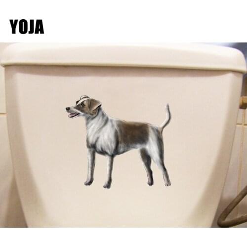 YOJA 22.4*19.8CM Classic Dog Toilet Decal Wall Sticker Living Room Home Decoration T3-0624
