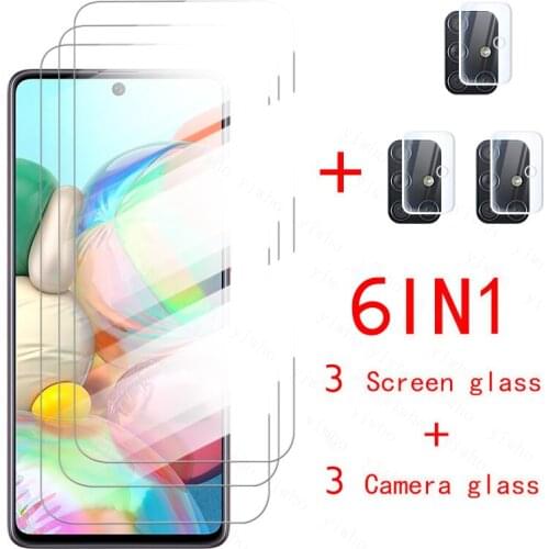 6in1 Tempered Glass On For Samsung Galaxy A71 Camera Lens Screen Protector Glass For Samsung A71 A 51 71 A31 A21 A21S Glass Film