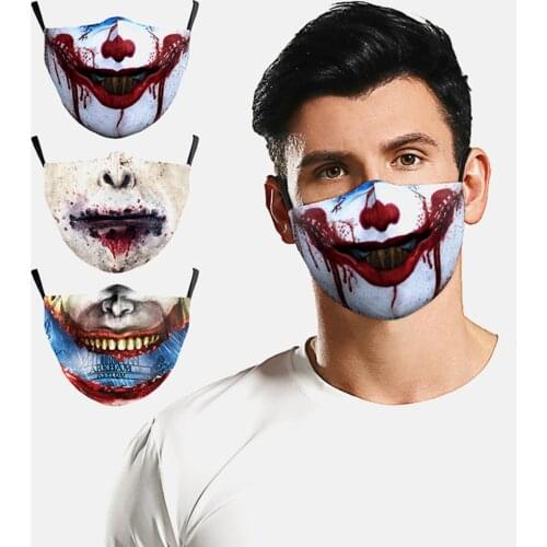 Halloween Cospaly Fashion Horror Clown Disguise Mouth Masks Unisex Protection Cycling Spots Breathable Adult Party Women Mask