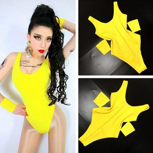 American & European Clothing Nightclub Female DJ DS Stage Jumpsuit Singer Sexy Colorful Bodysuit Pole Dance Costumes DQL4774